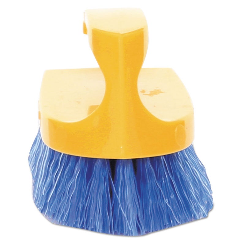 Rubbermaid Commercial FG648200 Iron Handle Scrub Brush, Polypropylene Fill, 1"" Trim Length, 6"" Length, Cobalt - Image 2